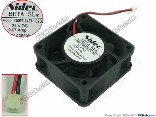 145021 Nidec D06T-24TH Server - Square Fan 02S, sq60x60x25mm, w40x2x2, 24V 0.07A Nidec D06T-24TH Server - Square Fan 