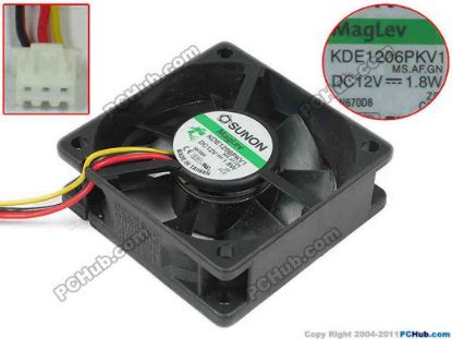 145034 SUNON KDE1206PKV1 Server - Square Fan MS.AF.GN, sq60x60x20, w290x3x3, 12V 1.8W SUNON KDE1206PKV1 Server - Square Fan 