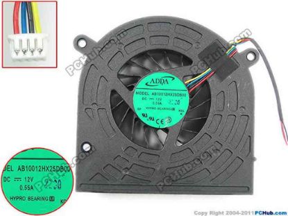 145811 ADDA AB10012HX25DB00 Cooling Fan  12V 0.55A, Bare Fan ADDA AB10012HX25DB00 Cooling Fan