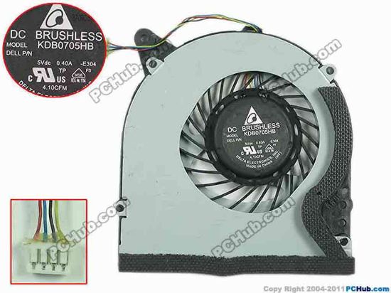 145858 Delta Electronics KDB0705HB Cooling Fan  -E304, 5V 0.40A, Bare Fan Delta Electronics KDB0705HB Cooling Fan  