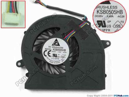 145863 Delta Electronics KSB0505HB Cooling Fan  -AC26, 5V 0.40A, Bare Fan Delta Electronics KSB0505HB Cooling Fan  