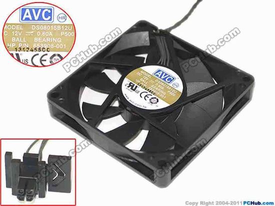 146056 AVC DS08015B12U Server - Square Fan P500, DC 12V 0.60A, 80x80x15mm AVC DS08015B12U Server - Square Fan