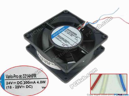 146105 ebm-papst 3314 HPR Server - Square Fan sq90x90x32mm, 3-wire, 24V 4.8W ebm-papst 3314 HPR Server - Square Fan 