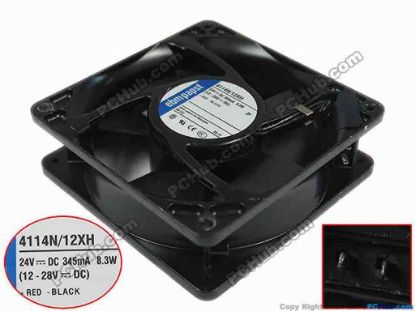146119 ebm-papst 4114 N/12XH Server - Square Fan sq120x120x38mm, 2-wire, 24V 8.3W ebm-papst 4114 N/12XH Server - Square Fan