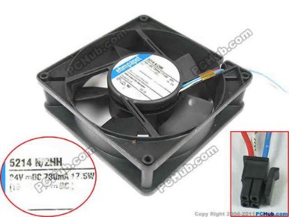 146219 ebm-papst 5214 N/2HH Server - Square Fan sq127x127x38mm, 3-wire, 24V 17.5W ebm-papst 5214 N/2HH Server - Square Fan 