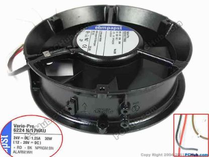 146245 ebm-papst 6224 N/17HAU Server - Round Fan dia172x172x51mm, 4-wire, 24V 30W ebm-papst 6224 N/17HAU Server - Round Fan 