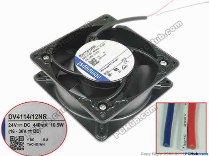 146307 ebm-papst DV4114 /12NR Server - Square Fan sq120x120x38mm, 3-wire, 24V 10.5W ebm-papst DV4114 /12NR Server - Square Fan 