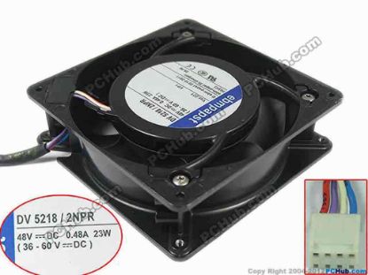146314 ebm-papst DV5218 /2NPR Server - Square Fan sq127x127x38mm, 4-wire, 48V 32W ebm-papst DV5218 /2NPR Server - Square Fan