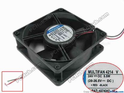 146315 ebm-papst MULTIFAN 4214 V Server - Square Fan sq120x120x38mm, 2-wire, 24V 5.5W ebm-papst MULTIFAN 4214 V Server - Square Fan 