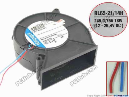 146323 ebm-papst RL65-21/14H Server - Blower Fan bw96x92x32mm, 2-wire, 24V 18W ebm-papst RL65-21/14H Server - Blower Fan