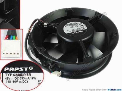 146397 ebm-papst TYP 6248 N15R Server - Round Fan 120mm, 5-wire 5-pin connector, 2-Pin ebm-papst TYP 6248 N15R Server - Round Fan 