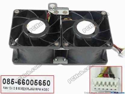 146685 Nidec 085-66005650 Server - Square Fan sq60x60x38, 12V, With 2 Fan For 6-Pin Nidec 085-66005650 Server - Square Fan 
