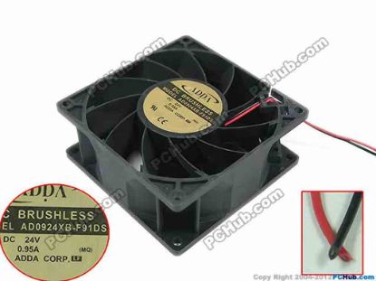 146697 ADDA AD0924XB-F91DS Server - Square Fan sq92x92x38mm, 2-wire, 24V 0.95A ADDA AD0924XB-F91DS Server - Square Fan 