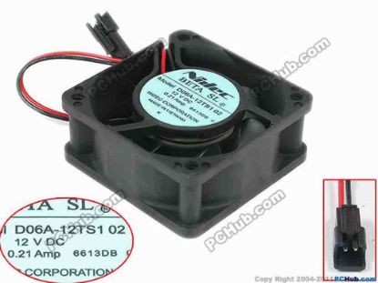 146721 Nidec D06A-12TS1 Server - Square Fan 02, sq60x60x25mm, w40x2x2, 12V 0.21A Nidec D06A-12TS1 Server - Square Fan 