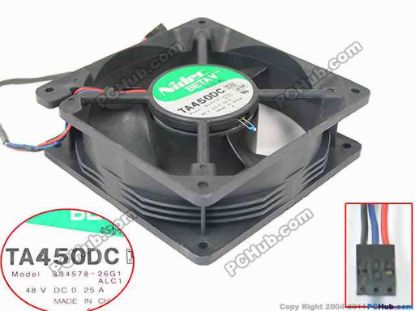146787 Nidec B34578-26G1 Server - Square Fan ALC1, sq120x120x38mm, w90x3x3, 48V 0.25A Nidec B34578-26G1 Server - Square Fan