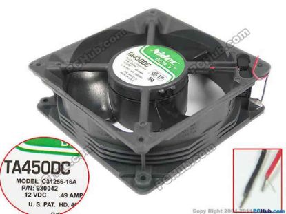 146790 Nidec C31256-16A Server - Square Fan sq120x120x38mm, 2-wire 12V 0.49A Nidec C31256-16A Server - Square Fan 