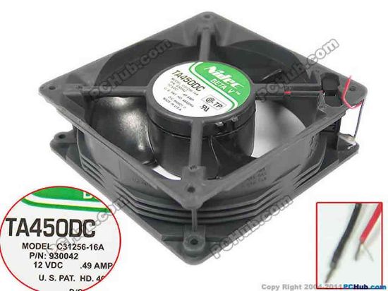 146790 Nidec C31256-16A Server - Square Fan sq120x120x38mm, 2-wire 12V 0.49A Nidec C31256-16A Server - Square Fan 
