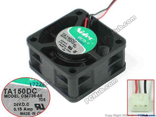 146796 Nidec C34736-55 Server - Square Fan TOS, sq40x40x20mm, 3-wire, 24V 0.15A Nidec C34736-55 Server - Square Fan 