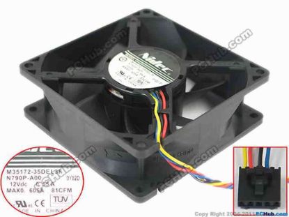 146868 Nidec M35172-35DEL3F Server - Square Fan N790P-A00, sq92x92x32mm, w80x4x4, 12V 0.55A Nidec M35172-35DEL3F Server - Square Fan