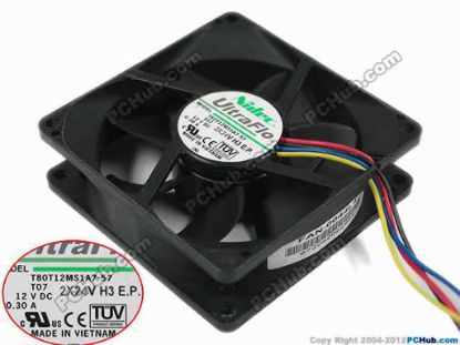 146875 Nidec T80T12MS1A7-57 Server - Square Fan T07, sq80x80x25mm, 4-wire, 12V 0.30A Nidec T80T12MS1A7-57 Server - Square Fan 