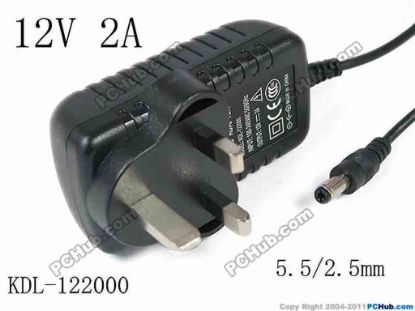 147032 PCH OEM Power AC Adapter - Compatible KDL-122000, 12V 2A, Barrel 5.5/2.5mm, UK 3-Pin Plu PCH OEM Power AC Adapter - Compatible