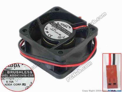 147081 ADDA AD0412HB-C50 Server - Square Fan AD0412HB-C50, DC 12V 0.15A, 40x40x20mm ADDA AD0412HB-C50 Server - Square Fan 