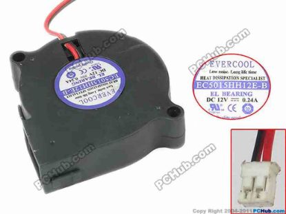 147096 EverCool EC5015HH12E-B Server - Blower Fan w50x2x2, 50x50x15mm, 12V 0.24A EverCool EC5015HH12E-B Server - Blower Fan 