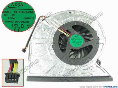 147183 ADDA AB1212HX-CBB Cooling Fan  CWNZ2, DC 12V 0.50A Bare fan ADDA AB1212HX-CBB Cooling Fan