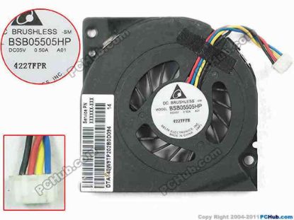 147186 Delta Electronics BSB05505HP Cooling Fan  A01, DC 5V 0.50A Bare fan Delta Electronics BSB05505HP Cooling Fan  