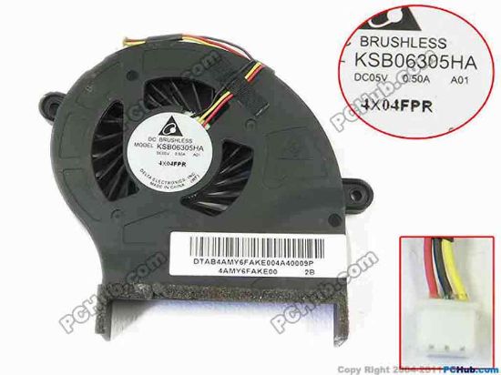 147190 Delta Electronics KSB06305HA Cooling Fan  A01, DC 5V 0.50A Bare fan Delta Electronics KSB06305HA Cooling Fan  