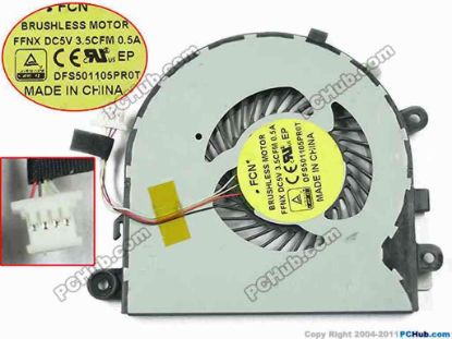 147199 Forcecon DFS501105PR0T Cooling Fan  FFNX, DC 5V 0.50A Bare fan Forcecon DFS501105PR0T Cooling Fan  