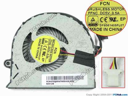 147203 Forcecon DFS561405FL0T Cooling Fan  FFNC, DC 5V 0.50A Bare fan Forcecon DFS561405FL0T Cooling Fan