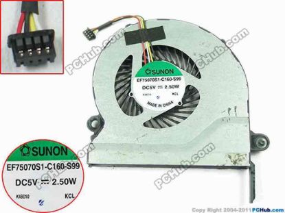 147219 SUNON EF75070S1-C160-S99 Cooling Fan  ASV3NZYWTMTN304BD4E2, DC 5V 2.25W Bare fan SUNON EF75070S1-C160-S99 Cooling Fan  