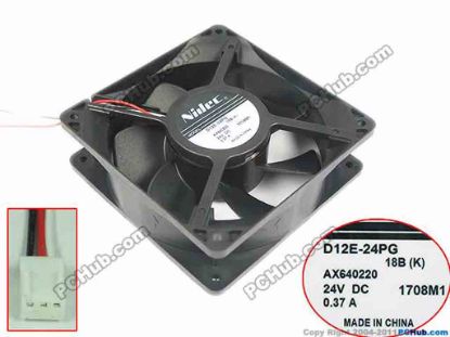 147309 Nidec D12E-24PG Server - Square Fan sq120x120x38mm, 3-wire, 24V 0.37A Nidec D12E-24PG Server - Square Fan 