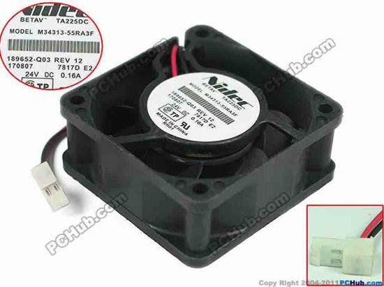 147325 Nidec M34313-55RA3F Server - Square Fan sq60x60x25mm, w50x2x2, 24V 0.16A Nidec M34313-55RA3F Server - Square Fan 