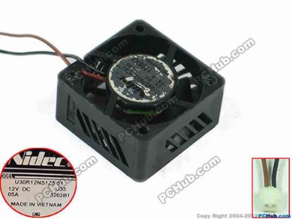 147340 Nidec U30R12NS1Z5-51 Server - Square Fan J35, sq30x30x15mm, 2-wire, 12V 0.05A Nidec U30R12NS1Z5-51 Server - Square Fan 
