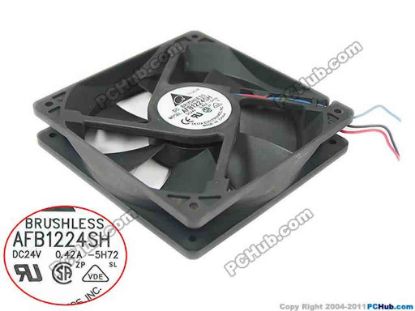 147629 Delta Electronics AFB1224SH Server - Square Fan 5H721, sq120x120x25mm, 3-wire, 24V 0.42A Delta Electronics AFB1224SH Server - Square Fan 