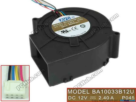 147910 AVC BA10033B12U Server - Blower Fan BA10033B12U, P045,300mm, 4-wire 4-pin connector AVC BA10033B12U Server - Blower Fan