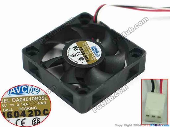 148589 AVC DA04010B05L Server - Square Fan FAR, sq40x40x10mm, w50x3x3, DC 12V 0.14A AVC DA04010B05L Server - Square Fan 