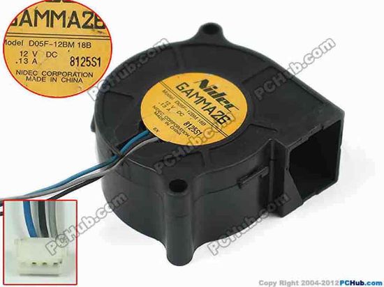 149121 Nidec D05F-12BM Server - Blower Fan 18B, bw50x50x25mm, w50x 3x 3, DC 12V 0.13A,  Nidec D05F-12BM Server - Blower Fan 