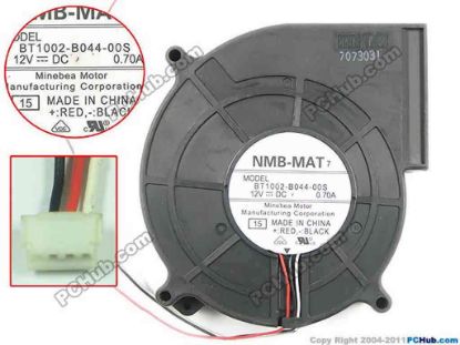 149149 NMB-MAT / Minebea BT1002-B044-00S Server - Blower Fan 15, bw100x100x25mm, w80x 3x 3, DC 12V 0.70A,  NMB-MAT / Minebea BT1002-B044-00S Server - Blower Fan 