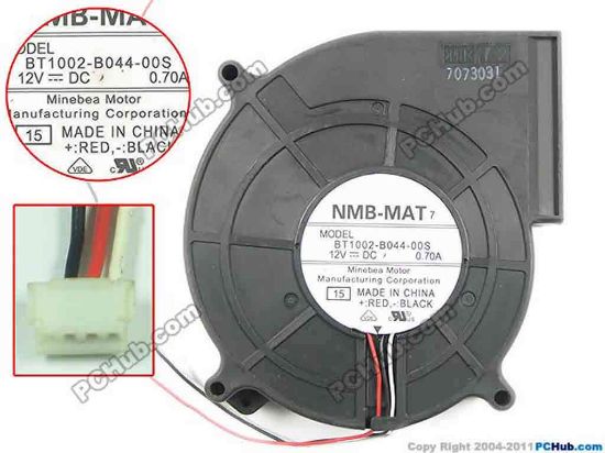 149149 NMB-MAT / Minebea BT1002-B044-00S Server - Blower Fan 15, bw100x100x25mm, w80x 3x 3, DC 12V 0.70A,  NMB-MAT / Minebea BT1002-B044-00S Server - Blower Fan 