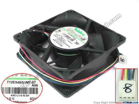 149254 Nidec T12E54BS1M7-07 Server - Square Fan A06, sq120x120x38mm, w150x 4x 4, DC 54V 1.37A, Nidec T12E54BS1M7-07 Server - Square Fan