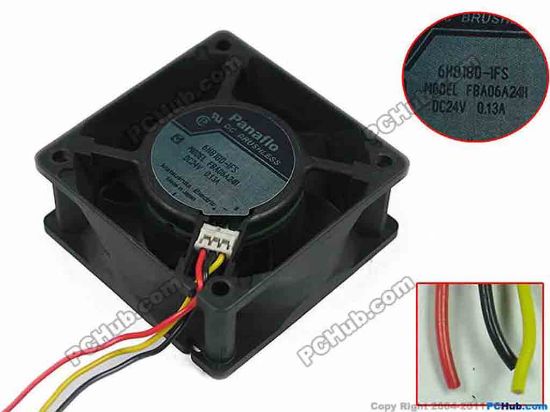 149462 Panasonic FBA06A24H Server - Square Fan sq60x60x25mm, 3-wire, DC 24V 0.13A, Panasonic FBA06A24H Server - Square Fan