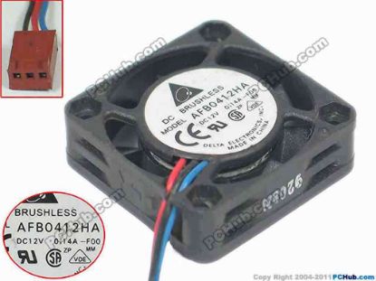 149660 Delta Electronics AFB0412HA Server - Square Fan -F00, sq40x40x10mm, DC 12V 0.14A, 3-wire Delta Electronics AFB0412HA Server - Square Fan 