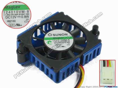 149974 SUNON 124010VM-8 Server - Square Fan 11.MS.DR.56AB1897.F.GN, sq40x40x10mm, DC 12V 0.9W, SUNON 124010VM-8 Server - Square Fan 