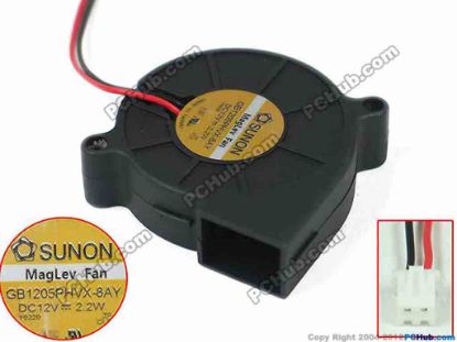 149993 SUNON GB1205PHVX-8AY Server - Blower Fan bw50x50x15mm, DC 12V 2.2W, 2-wire SUNON GB1205PHVX-8AY Server - Blower Fan 
