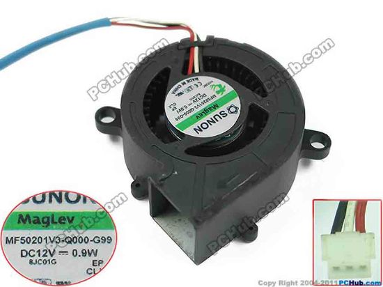 150235 SUNON MF50201V3-Q000-G99 Server - Blower Fan bw50x50x20mm, DC 12V 0.9W, 3-wire SUNON MF50201V3-Q000-G99 Server - Blower Fan 