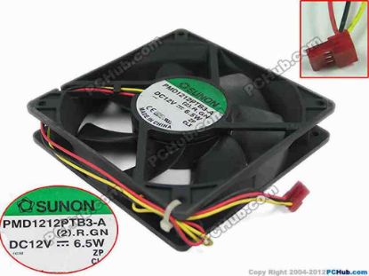 150271 SUNON PMD1212PTB3-A Server - Square Fan (2).R.GN, sq120x120x25mm, DC 12V 6.5W, 2-wire SUNON PMD1212PTB3-A Server - Square Fan 