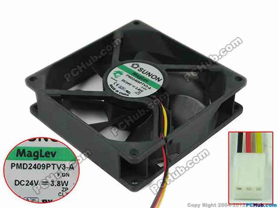 150294 SUNON PMD2409PTV3-A Server - Square Fan F.GN, sq92x92x25mm, w120x3x3, DC 24V 3.8W SUNON PMD2409PTV3-A Server - Square Fan